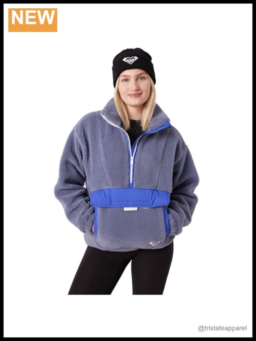 Faux Sherpa Half Zip Pullover Anorak Oversized Fleece Hooded Jacket